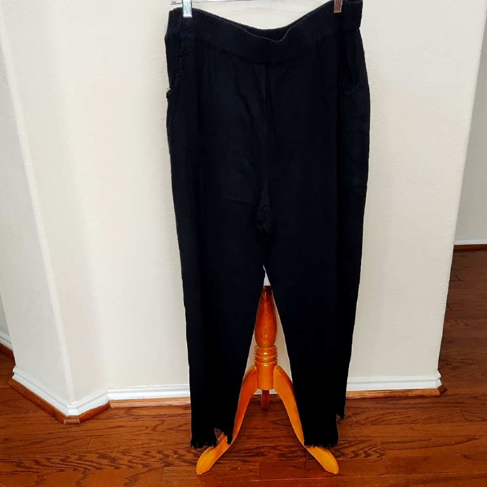 Black Umgee 2XL Linen/ Cotton Pants